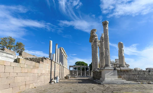 Templul Lui Traian Acropola Din Pergamon Ruinele Orașului Antic Din — Fotografie, imagine de stoc