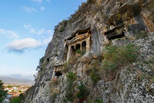 Tumbas Roca Amyntas Antigua Telmessos Lycia Ahora Ciudad Fethiye Turquía — Foto de Stock