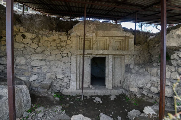 Ruiny Tlos Grobowce Starożytne Miasto Lycian Pobliżu Miasta Seydikemer Mugla — Zdjęcie stockowe