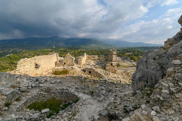 Ruines Tombes Tlos Une Ancienne Ville Lycienne Près Ville Seydikemer — Photo
