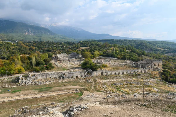 Τλος Ερείπια Και Τάφοι Μια Αρχαία Πόλη Της Λυκίας Κοντά — Φωτογραφία Αρχείου