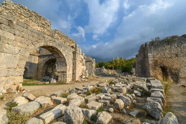 Tlos Ruínas Túmulos Uma Antiga Cidade Lícia Perto Cidade Seydikemer — Fotografia de Stock
