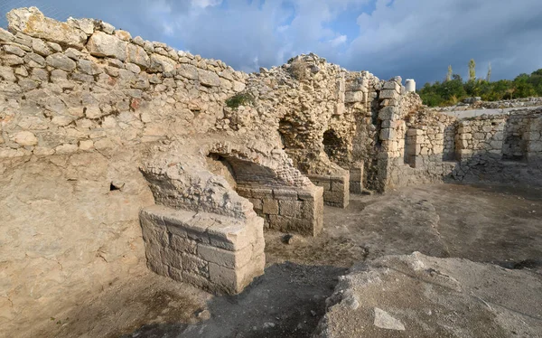 Tlos Ruinas Tumbas Una Antigua Ciudad Lycian Cerca Ciudad Seydikemer — Foto de Stock