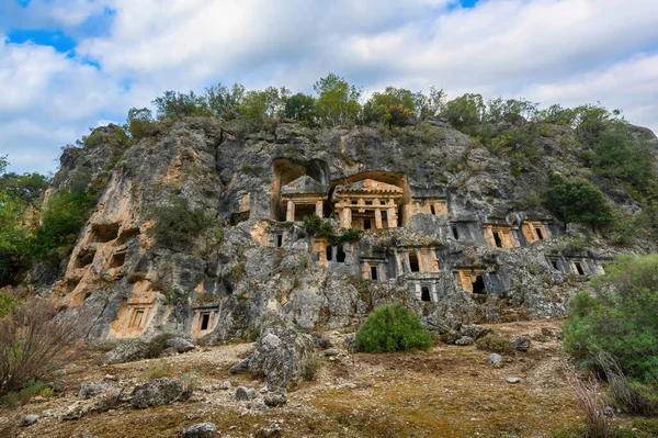 Tombes Rupestres Ville Antique Pinara Lycie Antalya Turquie — Photo