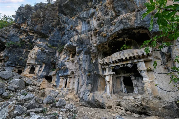Tombe Rupestri Pinara Antica Città Della Licia Antalya Turchia — Foto Stock