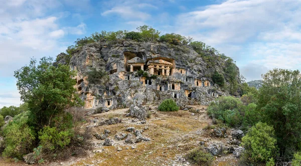 Tombe Rupestri Pinara Antica Città Della Licia Antalya Turchia — Foto Stock