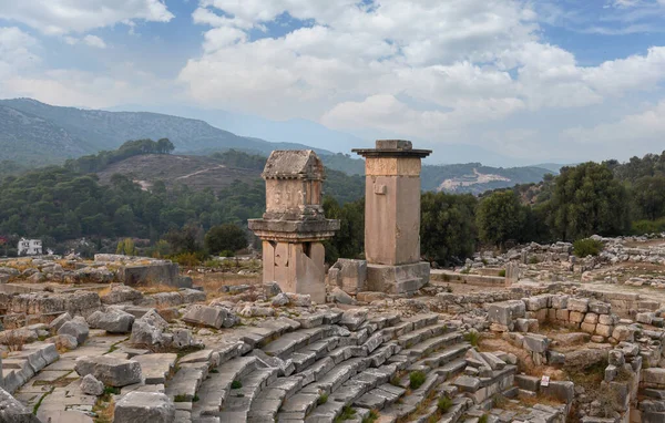Xanthos Antik Şehir Mezar Taşı Antik Şehir Xanthos Kalıntıları Türkiye — Stok fotoğraf
