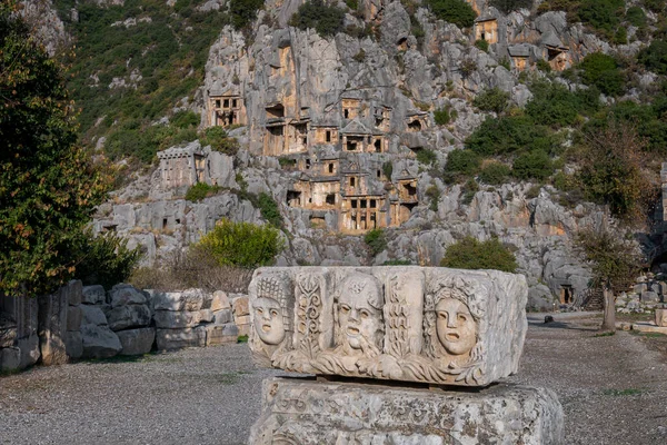 Rovine Dell Antica Città Myra Demre Turchia Antiche Tombe Anfiteatro — Foto Stock