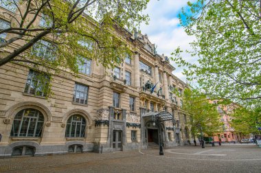 Budapeşte, Macaristan 'daki Franz Liszt Müzik Akademisi cephesi. 1875 'te kurulan bir konser salonu ve müzik konservatuarı.