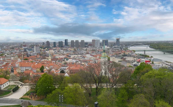 Panoramatický Výhled Bratislavské Město Bratislava Hlavním Městem Slovenska — Stock fotografie