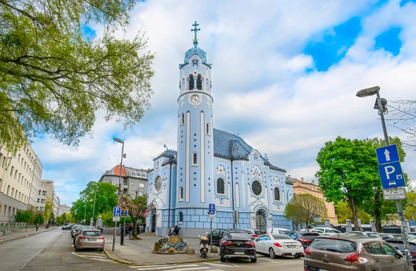 Bratislava Slovakia Church Elizabeth Kostol Alzbety Blue Painted Church — Stock Photo, Image