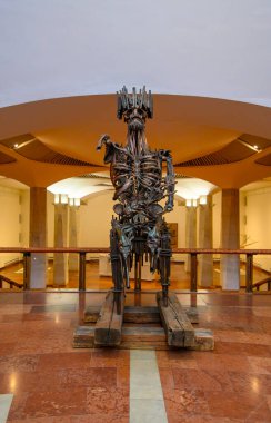 BUDAPEST, HUNGARY. Collection of paintings and sculpture in Hungarian National Gallery in Buda Castle, former Royal Palace