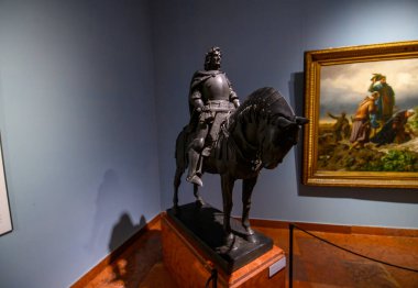 BUDAPEST, HUNGARY - 26.04.2022: Collection of paintings and sculpture in Hungarian National Gallery in Buda Castle, former Royal Palace