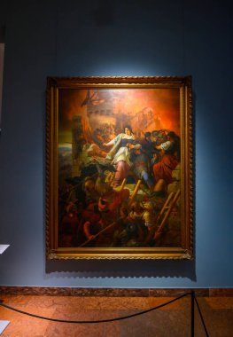 BUDAPEST, HUNGARY - 26.04.2022: Collection of paintings and sculpture in Hungarian National Gallery in Buda Castle, former Royal Palace