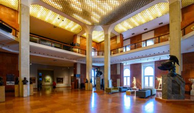 BUDAPEST, HUNGARY - 26.04.2022: Collection of paintings and sculpture in Hungarian National Gallery in Buda Castle, former Royal Palace