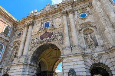 Lion Courtyard and gate in Buda Castle Royal Palace and Hungarian National Gallery in Budapest, Hungary