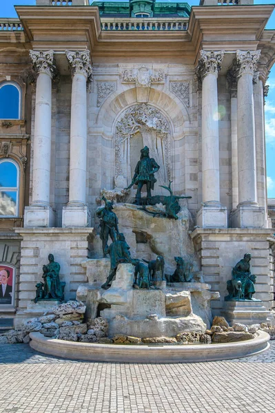 Budapest Hungary Fountain King Matthias Buda Castle Royal Palace Hungarian — Stock fotografie