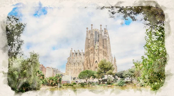 Katedra Sagrada Familia Barcelonie Hiszpania — Zdjęcie stockowe
