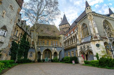 Vajdahunyad castle varosliget park, Budapeşte, Macaristan