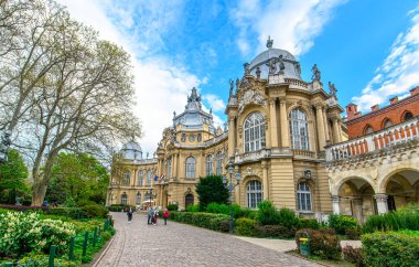 Vajdahunyad castle varosliget park, Budapeşte, Macaristan