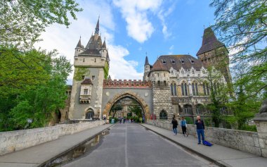 Vajdahunyad castle varosliget park, Budapeşte, Macaristan