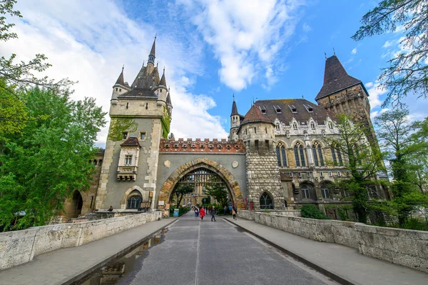 Castelul Vajdahunyad Din Parcul Varosliget Budapesta Ungaria — Fotografie, imagine de stoc