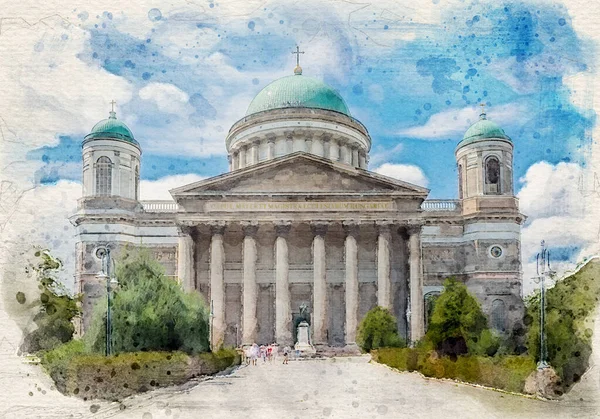 Esztergom Basiliek Hongarije Primaire Basiliek Van Heilige Maagd Maria Verondersteld — Stockfoto