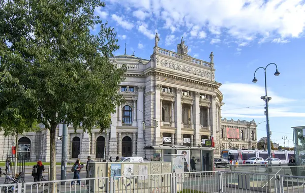 Viena Austria Burgtheater Imperial Court Theatre Famosa Wiener Ringstrasse —  Fotos de Stock
