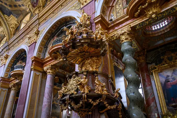 Bécs Ausztria Jezsuita Templom Jesuitenkirche Belső Tere Más Néven Egyetemi Jogdíjmentes Stock Képek
