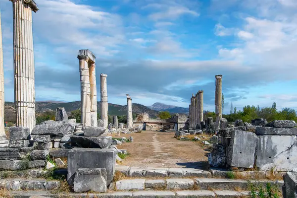 Türkiye 'deki Afrodisias Antik Kenti' nin (Afrodisias) kalıntıları. Şehre Yunan aşk tanrıçası Afrodit 'in adı verildi.