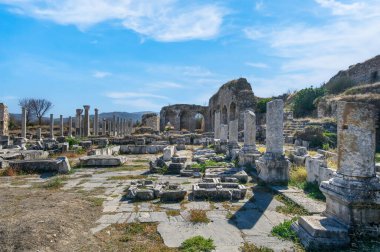 Türkiye 'deki Afrodisias Antik Kenti' nin (Afrodisias) kalıntıları. Şehre Yunan aşk tanrıçası Afrodit 'in adı verildi.