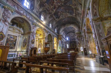 Bergamo, İtalya. Azizler Kilisesi Bartolomeo ve Stefano 'nun İçi