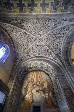 Milan, Italy. Interior of the Basilica di Sant'Ambrogio clipart