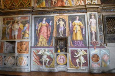 Milan, Italy. Interior of the church of San Maurizio at the Maggiore Monastery and the Salone delle Monache or the nuns' hall , chiesa di San Maurizio al Monastero Maggiore clipart