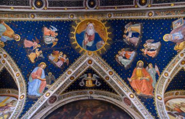 Milan, İtalya. Maggiore Manastırı ve Salone Delle Monache 'deki San Maurizio Kilisesi' nin ya da rahibelerin salonu Chiesa di San Maurizio al Monastero Maggiore.