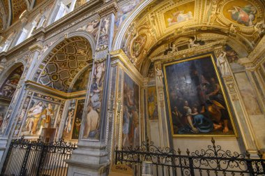 Milan, İtalya. Maggiore Manastırı ve Salone Delle Monache 'deki San Maurizio Kilisesi' nin ya da rahibelerin salonu Chiesa di San Maurizio al Monastero Maggiore.