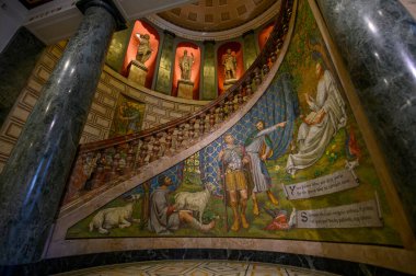 Milan, İtalya. Biblioteca ve Pinacoteca Ambrosiana ya da Ambrosian Kütüphane ve Sanat Galerisi