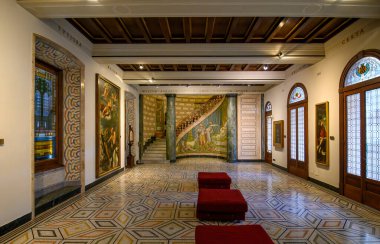 Milan, İtalya. Biblioteca ve Pinacoteca Ambrosiana ya da Ambrosian Kütüphane ve Sanat Galerisi
