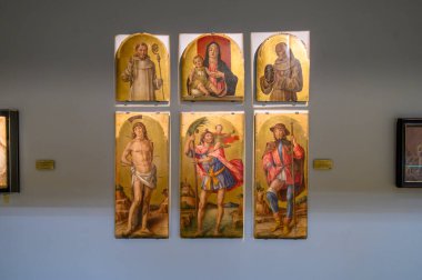 Milan, İtalya. Biblioteca ve Pinacoteca Ambrosiana ya da Ambrosian Kütüphane ve Sanat Galerisi