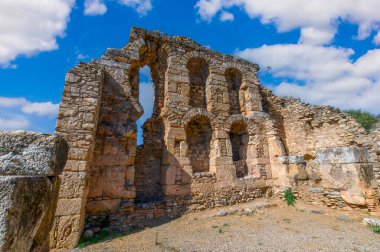 Aydn ilinin Sultanhisar ilçesine bağlı Nysa Antik Kenti. Antik Lydia 'da Maeander' da Nysa. Nysa Kütüphanesi.