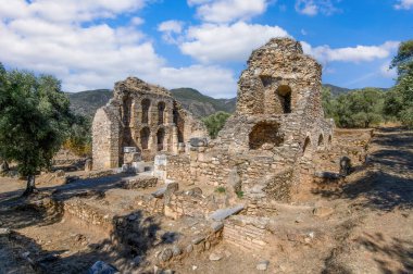 Aydn ilinin Sultanhisar ilçesine bağlı Nysa Antik Kenti. Antik Lydia 'da Maeander' da Nysa. Nysa Kütüphanesi.