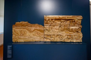 Brescia, İtalya. Santa Giulia Müzesi, Unesco Dünya Mirası. Roma döneminden kalma eserler, heykeller ve heykeller.. 