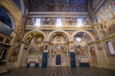 Brescia, Italy. Santa Giulia Museum, a Unesco World Heritage site. Interior of the The Basilica of San Salvatore and The Choir of the Nuns clipart