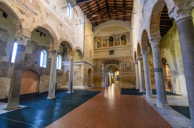 Brescia, Italy. Santa Giulia Museum, a Unesco World Heritage site. Interior of the The Basilica of San Salvatore clipart