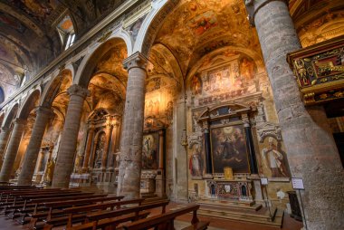 Brescia, İtalya. Kilisenin içinde Carmine 'li Aziz Maria ya da Santa Maria del Carmine Kilisesi
