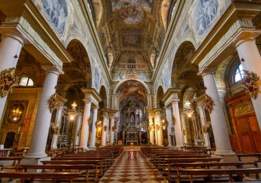 Brescia, Italy. Interior of the church saints Faustino And Giovita or Chiesa dei Santi Faustino e Giovita clipart