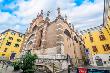 Brescia, İtalya. Carmine Kilisesi 'nden Aziz Maria veya Santa Maria del Carmine