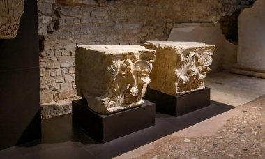 Brescia, İtalya. Brixia Arkeoloji Parkı ve Capitolium 