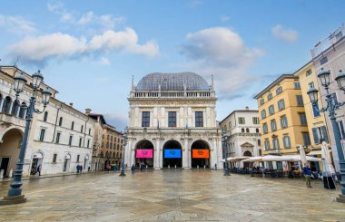 Brescia, İtalya. Comune di Brescia, Piazza della Loggia 'da şehir veya belediye binasıdır.