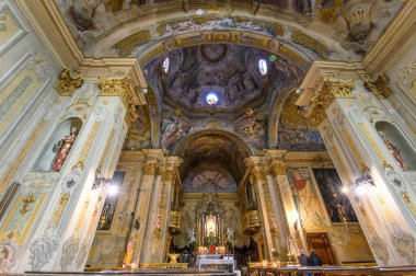 Bergamo, Italy. Interior of The church of San Marco clipart